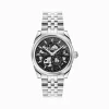 Clearance Automatikuhr mit 41 mm und schwarzem Zifferblatt silberfarben Herren Uhren|Uhren